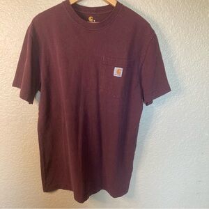 Carhartt Burgundy Original Fit Tee Size Small